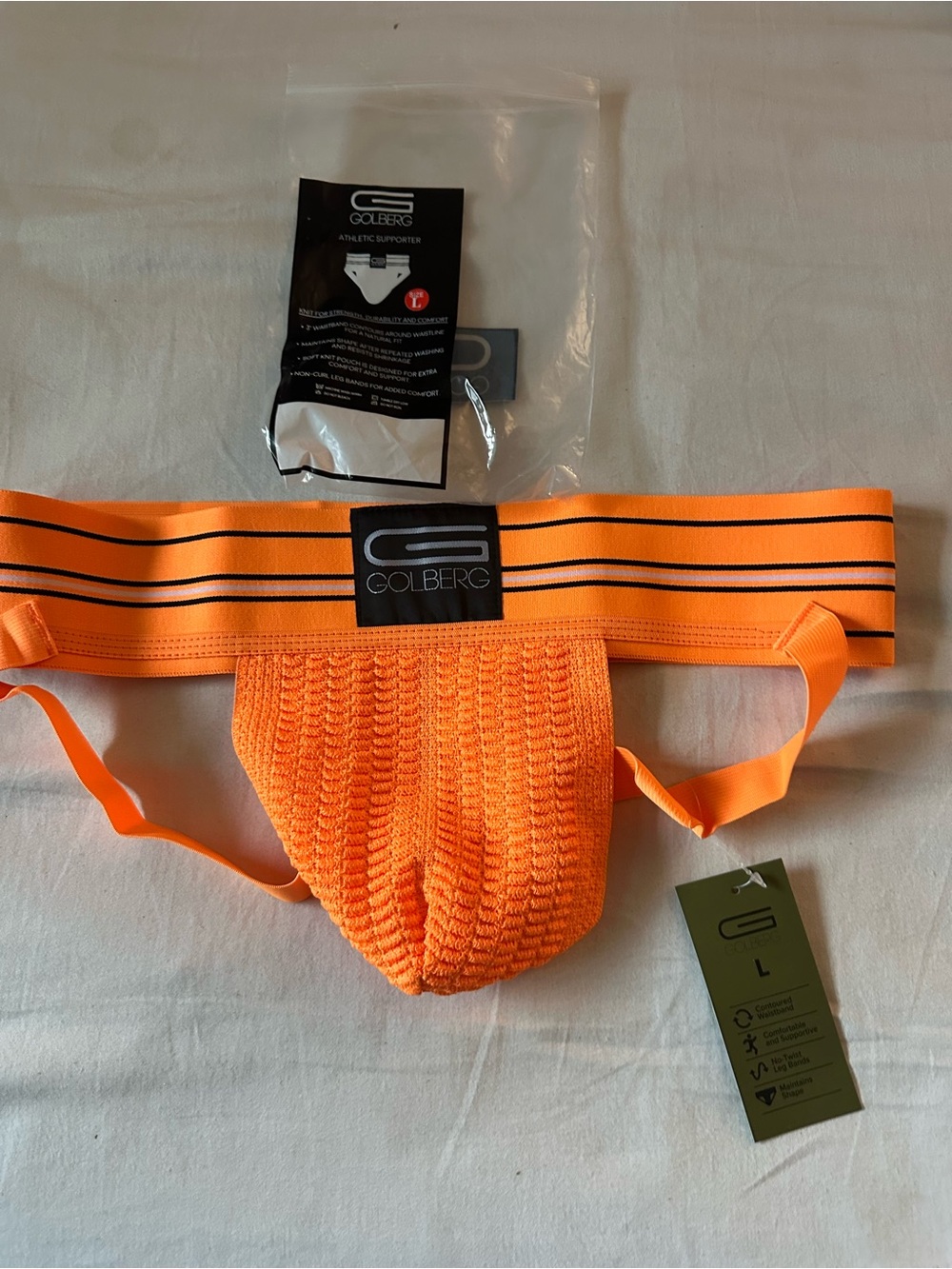 Men's Athletic Supporter Jockstrap in Orange L